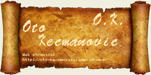Oto Kecmanović vizit kartica